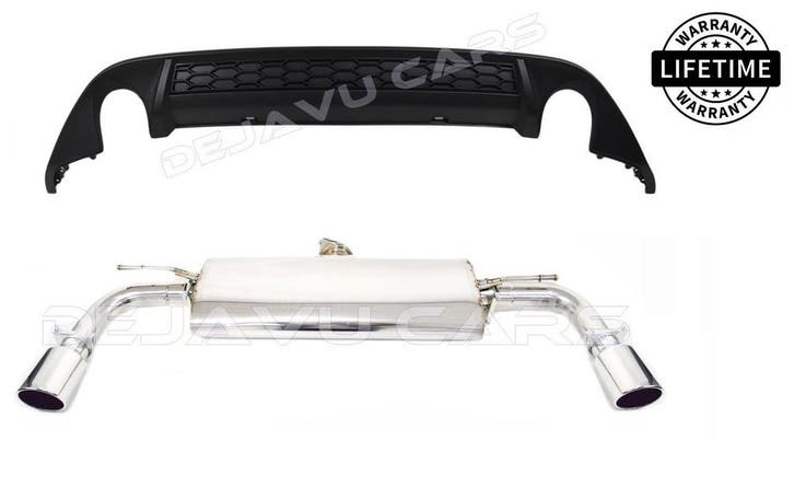 GTI Look Uitlaat Systeem + Diffuser voor VW Golf 7 Clubsport, Auto diversen, Tuning en Styling, Ophalen of Verzenden