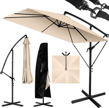 Zweefparasol - Tuinparasol - Parasol 250 cm - Met voet - Met, Tuin en Terras, Parasols, Verzenden, Zo goed als nieuw
