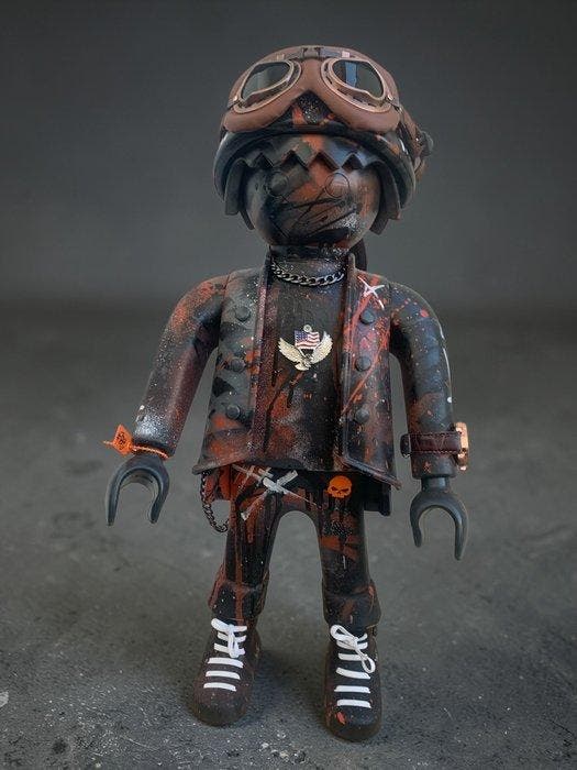WASE CUSTOM - Speelgoed figuur HARLEY DAVIDSON ORANGE AND, Antiek en Kunst, Kunst | Designobjecten