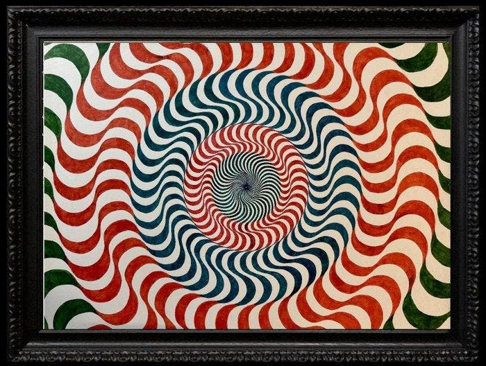 École Op-Art (c. 1980) - Séquence Ondulatoire, Antiek en Kunst, Kunst | Schilderijen | Klassiek