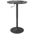 TRUUSK Bartafel Ronde Eettafel - Marmerlook - Voor 2 Persone, Verzenden, Nieuw