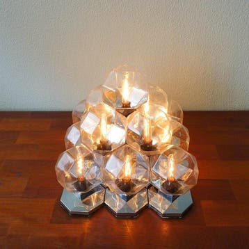 Motoko Ishii - Tafellamp - Glas, Verchroomd, Plastic, Metaal, Antiek en Kunst, Antiek | Lampen