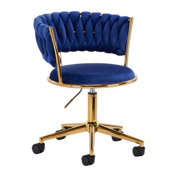 4Rico QS-GW01G Salonstoel & Bureaustoel Marineblauw Fluweel, Huis en Inrichting, Tafels | Salontafels, Ophalen of Verzenden, Nieuw
