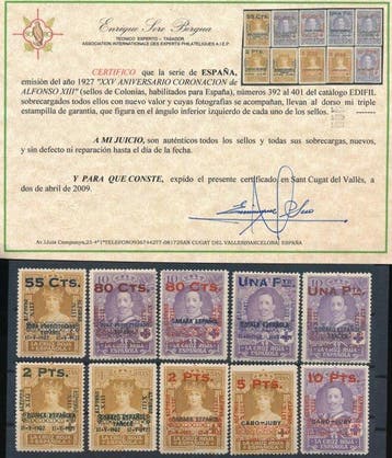 Spanje 1927 - XXVste Verjaardag van de Kroning van Alfonso, Gestempeld