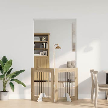 vidaXL Opvouwbaar hondenhek met standaards 2 st Sonoma Eiken, Verzenden, Nieuw
