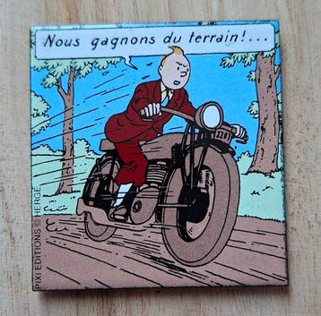 Tintin - Magnet émaillé Pixi 70004 Tintin à Moto - Le, Nieuw