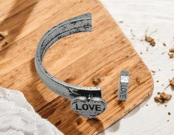 Halve armband met hart, antiek zilverkleur metaal voor 3m..., Ophalen of Verzenden, Nieuw, Overige typen