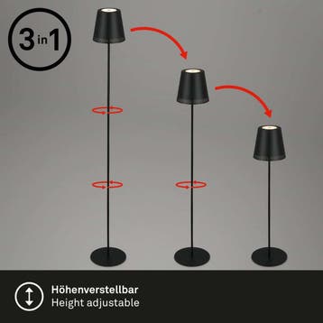 Briloner Leuchten KIKI LED vloerlamp metaal 3,5W 3-voudig, Ophalen of Verzenden, Zo goed als nieuw