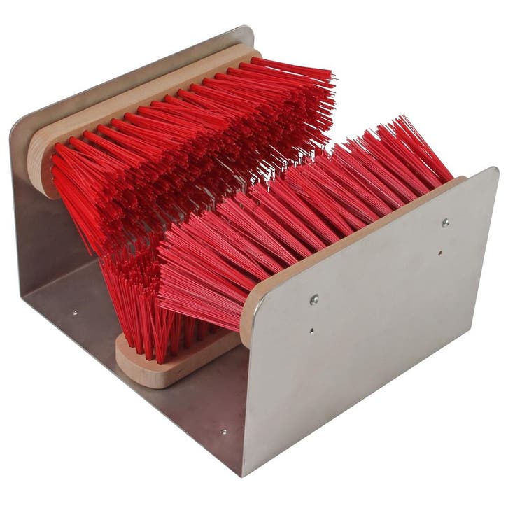 Talen Tools Voetenveger met 3 Borstels - Nylon Haren - Rood, Tuin en Terras, Deurmatten, Nieuw, Ophalen of Verzenden