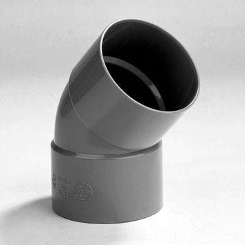 OUTLET Dyka Bocht 2x lijmmof 45° PVC keurmerk BRL5210050mm, Ophalen of Verzenden, Nieuw