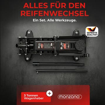 Hydraulische Krik Zwart 3 Ton 135-400mm (Auto-Fiets), Verzenden, Nieuw
