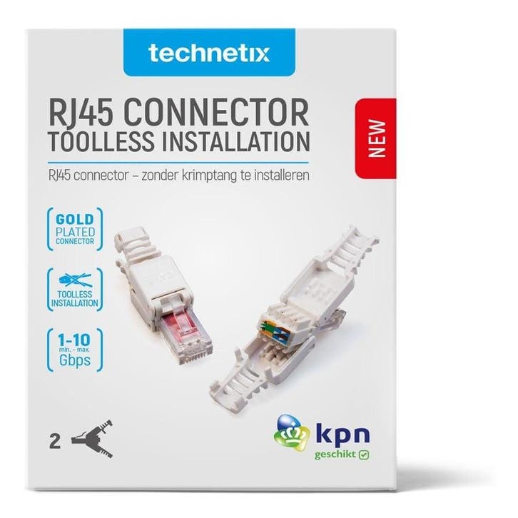 echnetix RJ45-DIY connectoren CAT6 per 2 stuks, Audio, Tv en Foto, Schotelantennes, (Schotel)antenne-accessoires, Nieuw, Ophalen of Verzenden