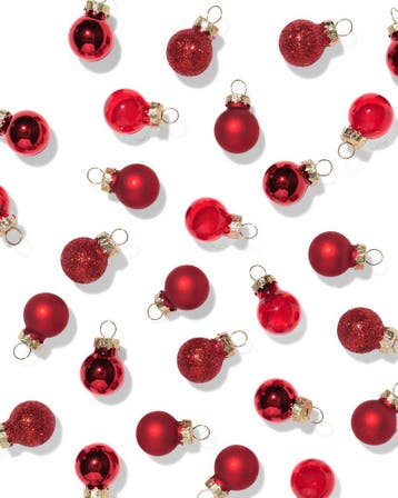 HEMA Kerstballen set glas mini rood - 36 stuks, Verzenden, Nieuw