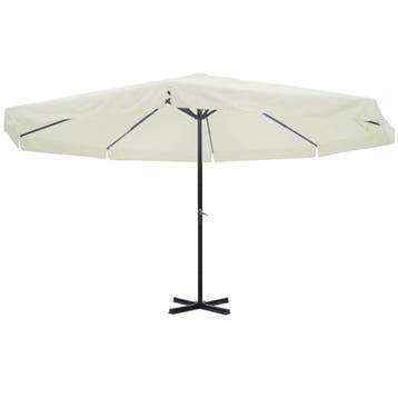 vidaXL Parasol Samos 500 cm aluminium wit, Verzenden, Nieuw