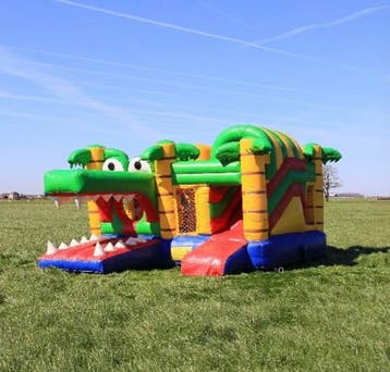 Te Huur Springkussen Multiplay Krokodil, Ophalen of Verzenden, Gebruikt, Verjaardag