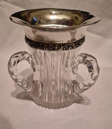 Tiffany & Co. - Beker - Kristal, .925 zilver, Antiek en Kunst