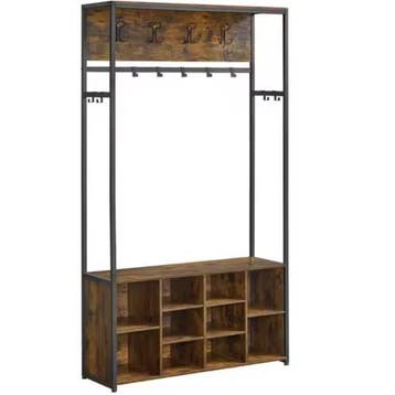 Industriële Kapstok met Schoenenrek – 4-in-1 Halmeubel, Verzenden, Nieuw