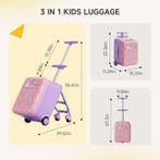 Kinderkoffer - Koffer kind - Kindertrolley - Meisje - Roze -, Verzenden, Zo goed als nieuw