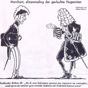 Spotprent over Marchant en Willem III (lijst optie, Lithos), Verzenden