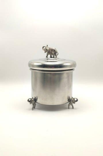 Hagness - Koekjesdoos - Tin - Box Jar met Olifanten, Antiek en Kunst