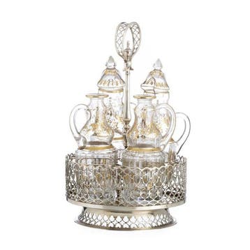 Olie-en-azijnstelletje - Zilver, Glas - 1810 - 1822