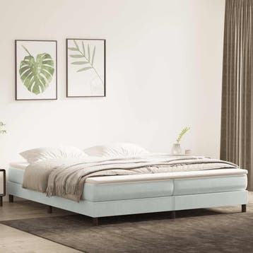 vidaXL Boxspring zonder matras fluweel lichtgrijs 200x210 cm, Verzenden, Nieuw, Grijs, Stof