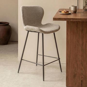 *WOONWINKEL* Beige Barstoel Boucle, Verzenden, Nieuw