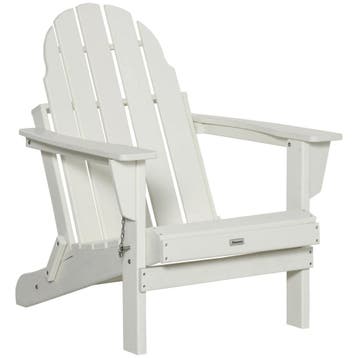 Adirondack Vouwbare Tuinstoel 75x87x93cm, Witte Tuinstoel Vo, Verzenden, Nieuw