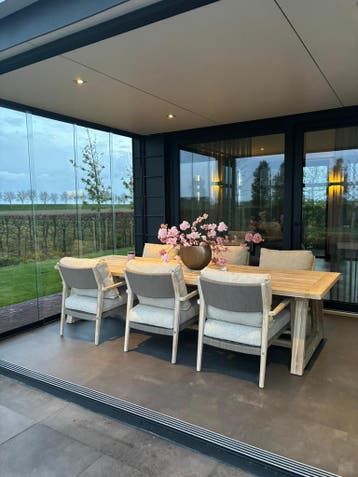4 Seasons Outdoor Julia Low Dining set Tuinset Eetset, Tuin en Terras, Tuinsets en Loungesets, 6 zitplaatsen, Teakhout, Nieuw