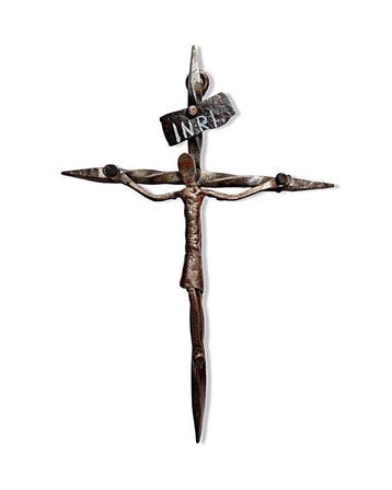 Rustiek Crucifix - Smeedijzer - 1960-1970 - Kruisbeeld - 28