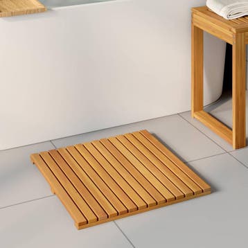 vidaXL Badmat 2 st Naturel 50 x 50 cm Massief Acaciahout, Huis en Inrichting, Verzenden, Nieuw, Bruin