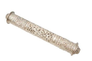 Figuur - Letter tube or scroll holder - .925 zilver, Antiek en Kunst