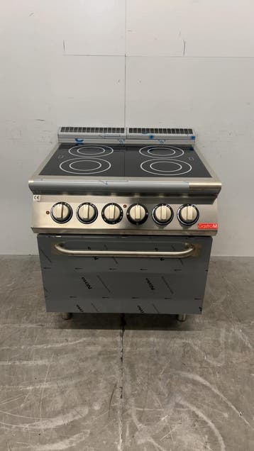 RVS Gastro M GM70/80 CFVE Keramische kookplaat fornuis met, Ophalen of Verzenden, Gebruikt
