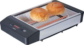 Platte Broodrooster - Toaster - 24x19 cm - 600W - Grijs - Me, Verzenden, Zo goed als nieuw