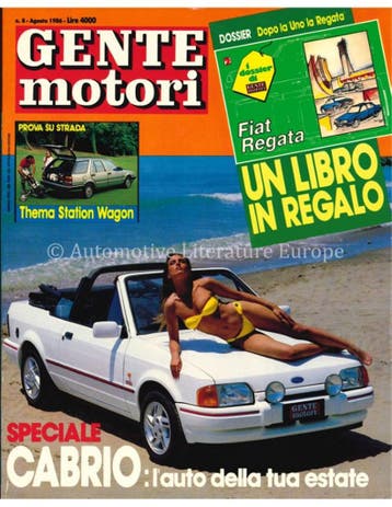 1986 GENTE MOTORI MAGAZINE 08 ITALIAANS, Nieuw, Author