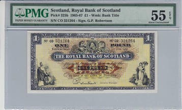 1966 Scotland 1 Pound Pick 325b Pmg About Unc 55 Epq, Verzenden