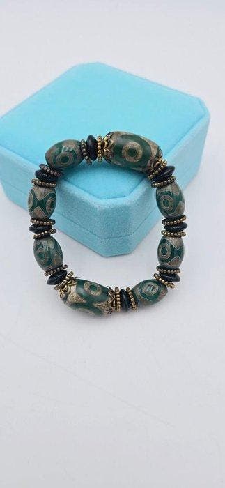 Prachtige Tibetaanse Dzi-armband Tijgeroog - Boeddhisme -