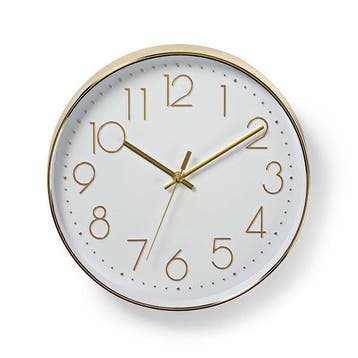 Wandklok | Rosa | Nedis | Ø 30 cm (Goud), Verzenden, Nieuw