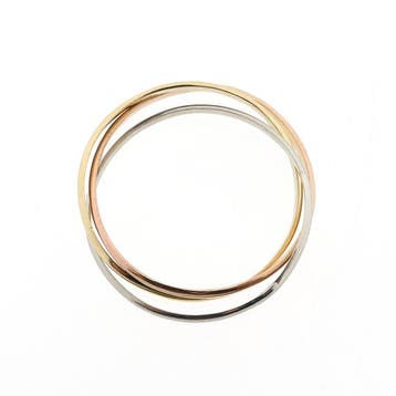 Tricolor gouden trinity ring, Gebruikt, 20 of groter, Ophalen of Verzenden, Dame