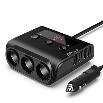 DrPhone CAR6 Sigarettenaansteker Adapter - 3 Auto Stopcontac, Verzenden, Nieuw