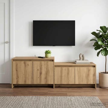 vidaXL Tv-meubel 147 x 35 x 50 cm Artisanaal eiken Bewerkt, Huis en Inrichting, Minder dan 50 cm, Verzenden, Nieuw, Minder dan 100 cm