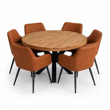 Lars Deal 150cm + 6x Vermont cognac, Ophalen of Verzenden, Nieuw