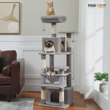 Grote Kattenboom met Krabpalen, Hangmat en Speeltjes - Meerd, Verzenden, Nieuw