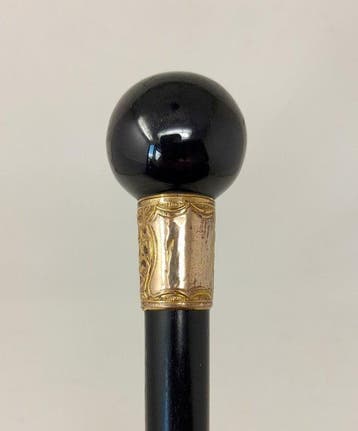 Wandelstok - ca. 1920 - Hout, Bakeliet, Verguld - 18-karaats, Antiek en Kunst