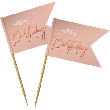 Prikkers Elegant Lush Blush Happy Birthday - 36 Stuks, Ophalen of Verzenden, Nieuw