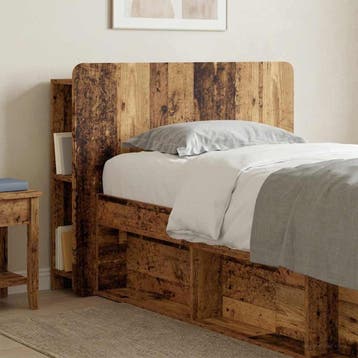 vidaXL Hoofdeinde kas met opslag Oud hout Bewerkt hout, Verzenden, Nieuw, Bruin, Hout