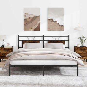 vidaXL Bedframe zonder matras 183x213 cm spaanplaat gerookt, Bruin, Verzenden, Overige maten, Overige maten