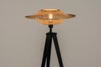 Rietveld Vloerlampen - Zwart, Bruin, Naturel - Metaal, Rotan, Verzenden, Nieuw