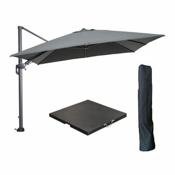 Garden Impressions Hawaii zweefparasol 300x300 cm carbon, Verzenden, Nieuw