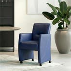 Set van 8 Leren eetkamerstoelen Pleasure - Hermes Kobalt, Huis en Inrichting, Stoelen, Ophalen of Verzenden, Nieuw, Leer